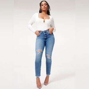 Good American NWT❗️Cropped Distressed Skinny Jeans Size 15